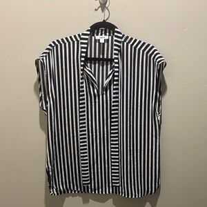 Bar III Black and White Striped Shirt
